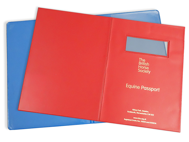 Equine Passport Holder, printed or foil blocked branding
