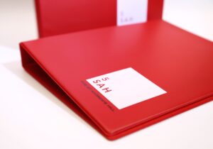 Hardwearing PVC Legal ring binders with bold red branding